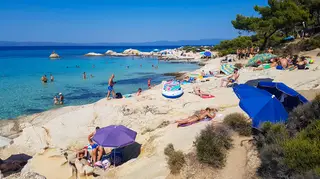 Portokali beach in Sithonia Chalkidiki, near Sarti, Greece