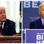 (left) President Donald Trump and Democratic nominee Joe Biden