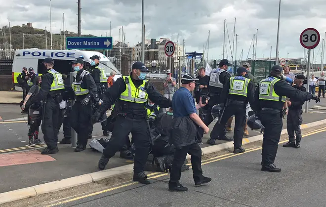 There is a heavy police presence in Dover