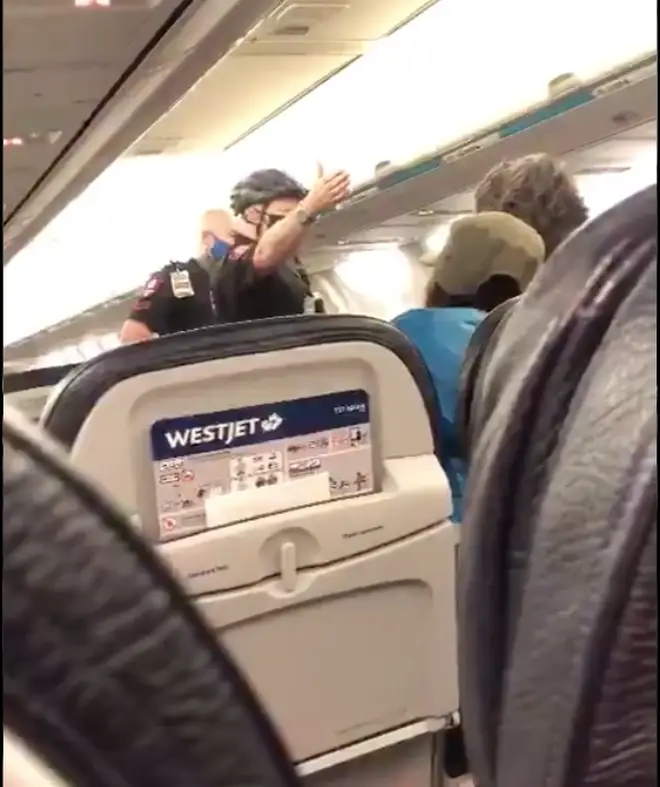 Police were called on board the flight