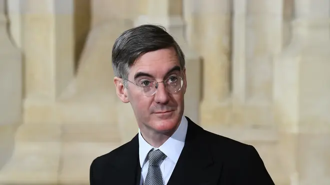 Jacob Rees-Mogg said his family was isolating while his child awaits results of a coronavirus test