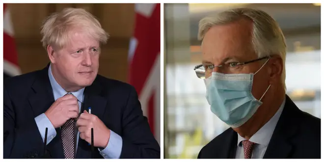 Boris Johnson (left) and EU Chief Brexit Negotiator Michel Barnier