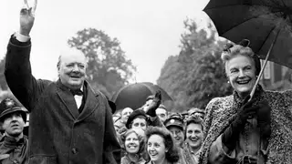 Sir Winston Churchill with his wife Clementine at Loughton