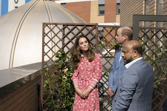 The Duke and Duchess of Cambridge spoke with volunteers at the East London Mosque