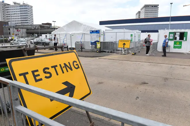 File photo: A view of a quiet coronavirus testing centre in Southend
