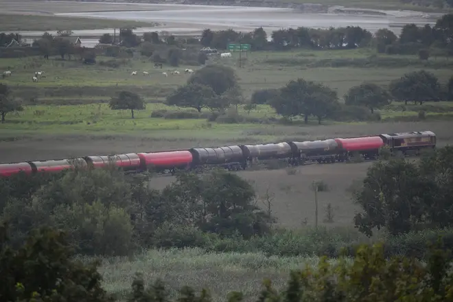 Ten wagons on the 25-car train derailed