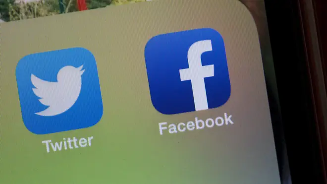 Twitter and Facebook logos