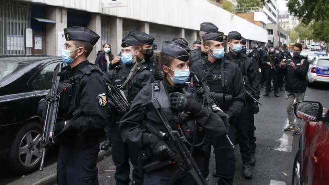 French police officers on patrol