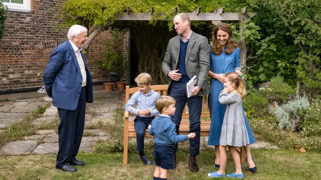 Sir David chatted with the Duke and Duchess, and their three children