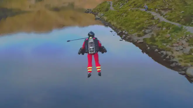 The jet pack suit was trialled in the Lake District