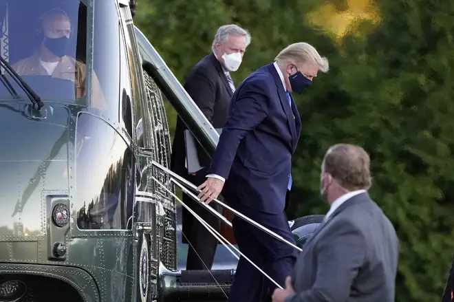 Trump seen arriving at hospital