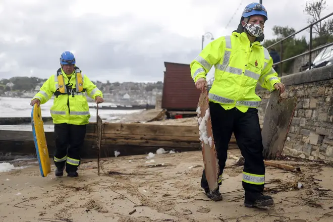 Coastguard teams picked up the pieces after Storm Alex moved in