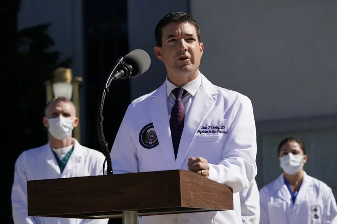 Trump's physician Dr Sean Conley gave an update