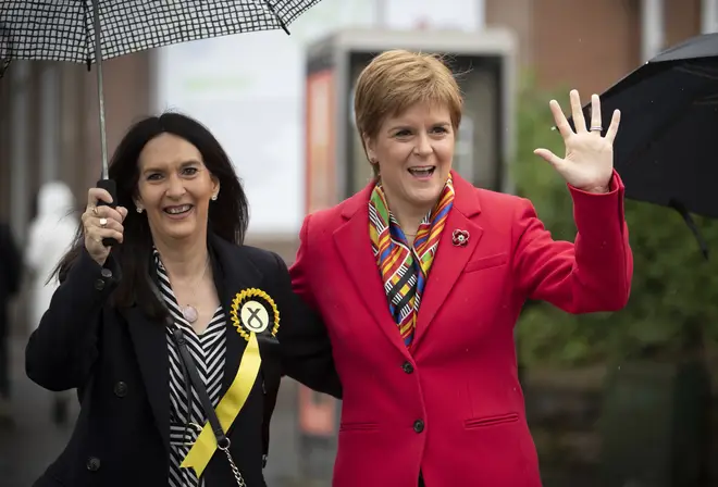 Margaret Ferrier (L) has been condemned by First Minister Nicola Sturgeon