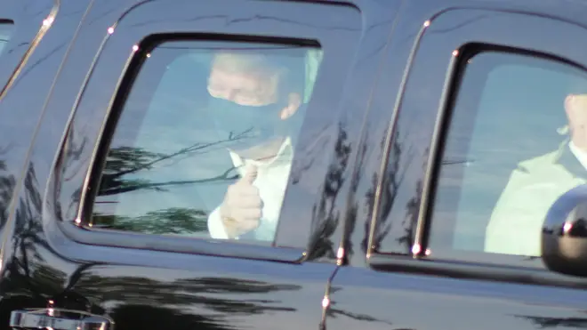 Donald Trump took a ride out of hospital with Secret Service agents