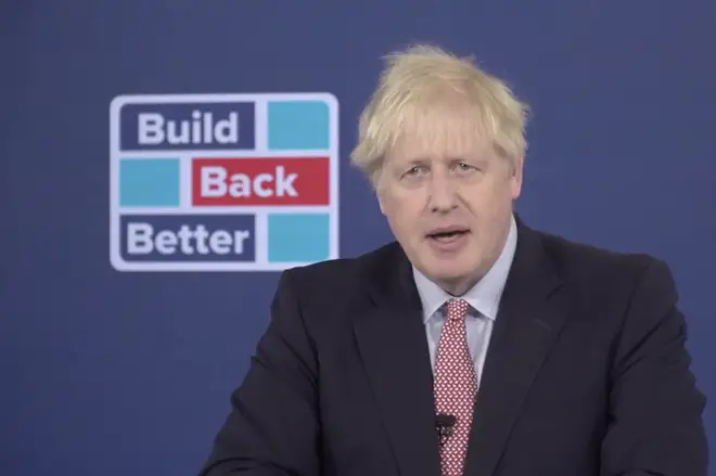 Boris Johnson said the virus would not "slow down" his plans to level up the country