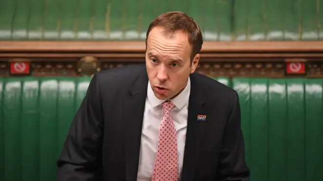 Health Secretary Matt Hancock answering questions in the House of Commons