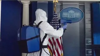 The White House being cleaned