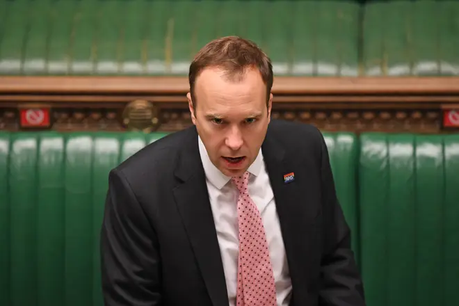 File photo: Health Secretary Matt Hancock answering questions in the House of Commons