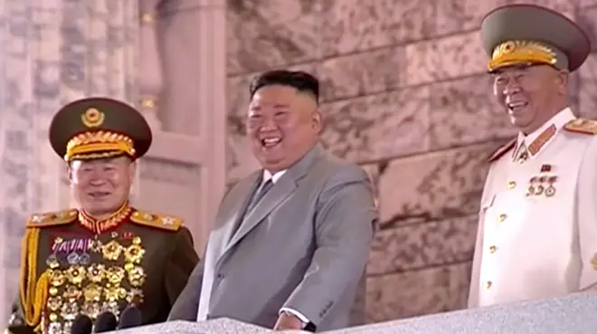 Kim Jong-un has claimed North Korea is coronavirus free as he led a military parade