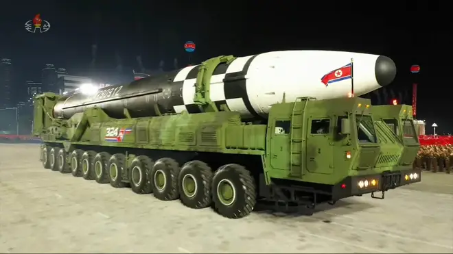 North Korea's new ICBM was on display during the military parade