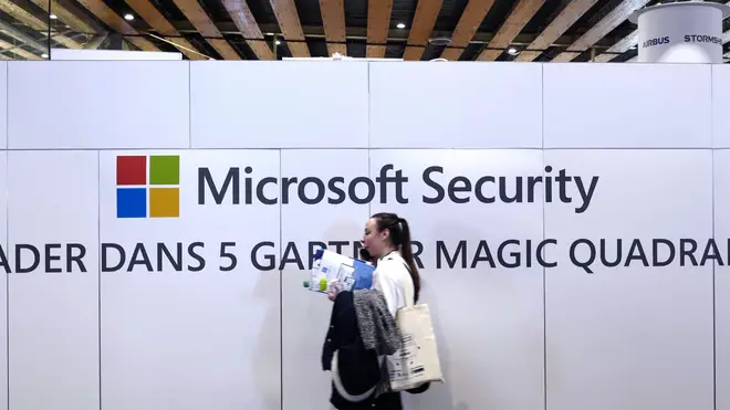 A Microsoft sign
