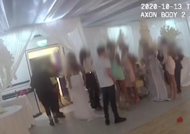 Metropolitan Police officers crashed a wedding reception