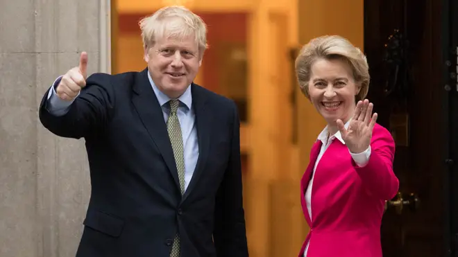 Boris Johnson and Ursula von der Leyen pictured in January