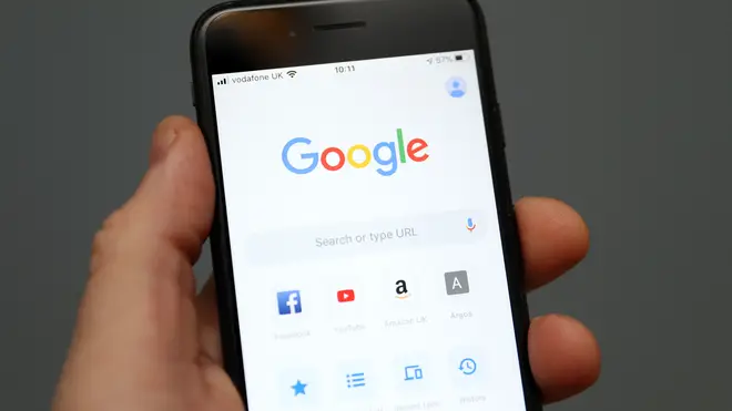 The Google Search homepage on a smartphone