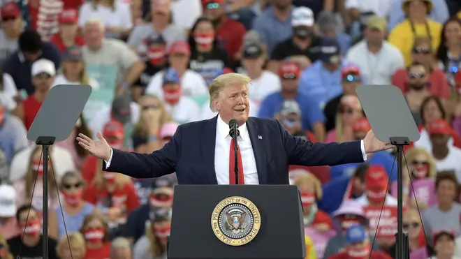 Donald Trump addressing a Florida rally