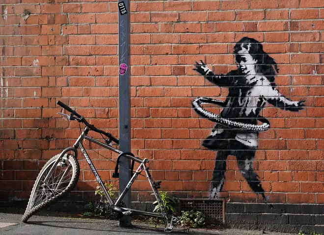 The artwork has been confirmed as the work of street artist Banksy