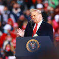President Donald Trump spoke at a campaign rally in Muskegon, Michigan on Saturday, despite rising cases in the state.