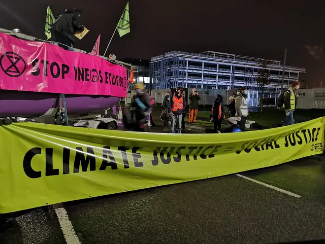 The activists blockaded the Grangemouth site