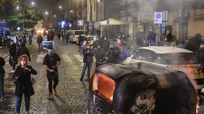 Protests erupted in Naples