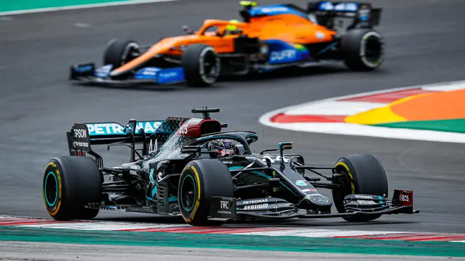 Lewis Hamilton - in his Mercedes - is leading the world championship