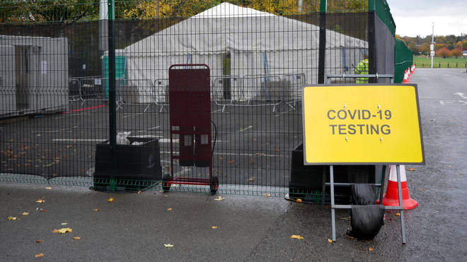 A Covid-19 test centre in Nottingham