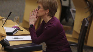Nicola Sturgeon speaking at the Scottish Parliament on 27 October.