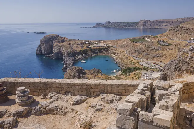 File photo: View of the St Paul's Bay from the Acropolis of Lindos, Rhodes