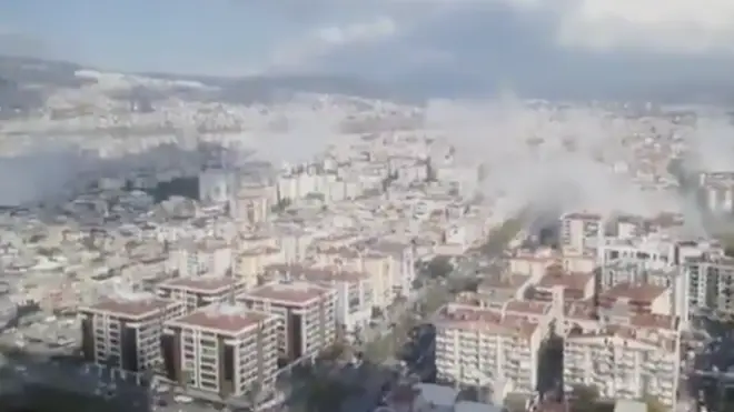 Social media footage captured the aftermath of the quake in Izmir