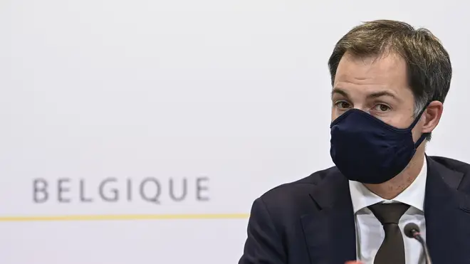 Belgian Prime Minister Alexander De Croo in a mask