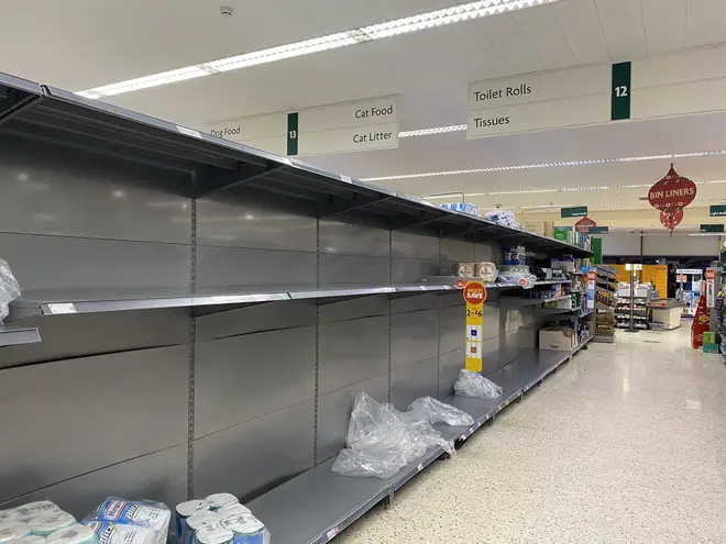 Shoppers have begun panic-buying toilet rolls and other goods ahead of lockdown
