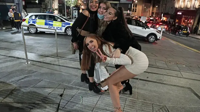 A group enjoying a night out in Newcastle