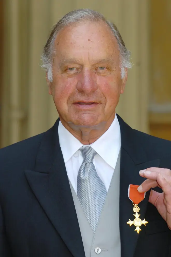 Actor Geoffrey Palmer celebrates becoming an OBE