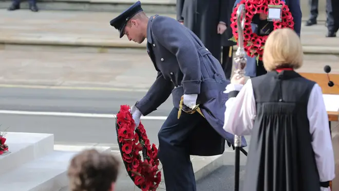 The Duke of Cambridge also laid a wreath