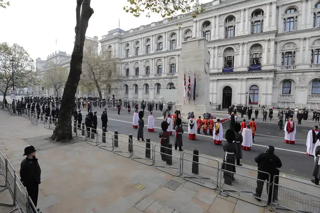 The public were unable to attend the Cenotaph service due to coronavirus restrictions.