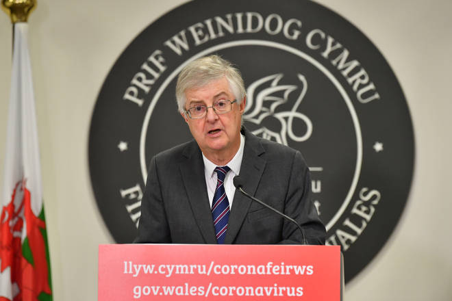 File photo: First Minister Mark Drakeford speaking at a press conference in Cardiff