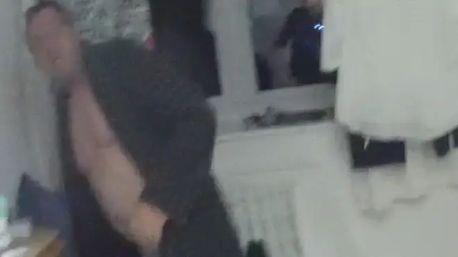 A body-worn camera captured the moment police stormed the bedroom