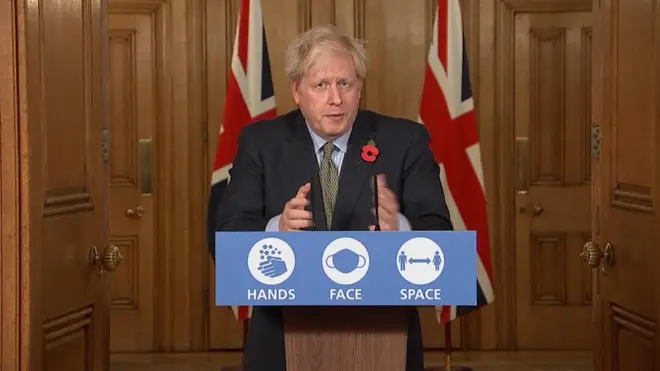 Boris Johnson was speaking at a Downing Street press conference