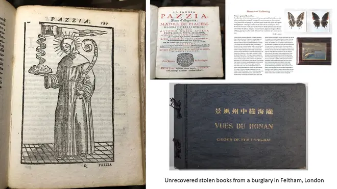The books included works by Galileo and Sir Isaac Newton