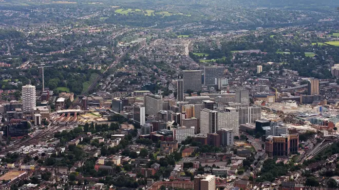File photo: Aerial view of Croydon town centre